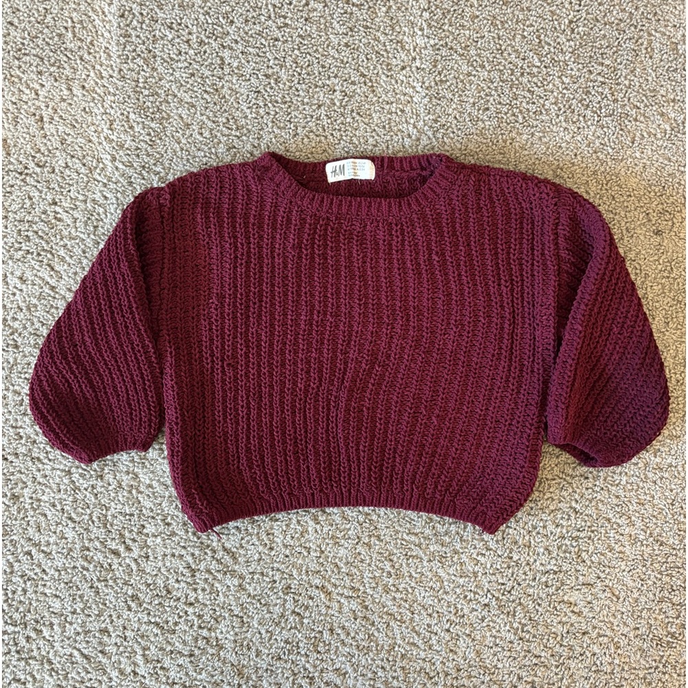 H&M dark red sweater size 2-4y